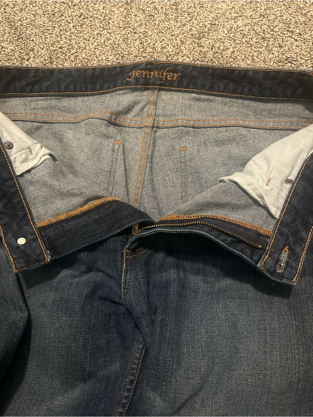 Kimes Ranch Women's Relaxed Jeans in Dark Blue with Contrast Stitching - Picture 3 of 3